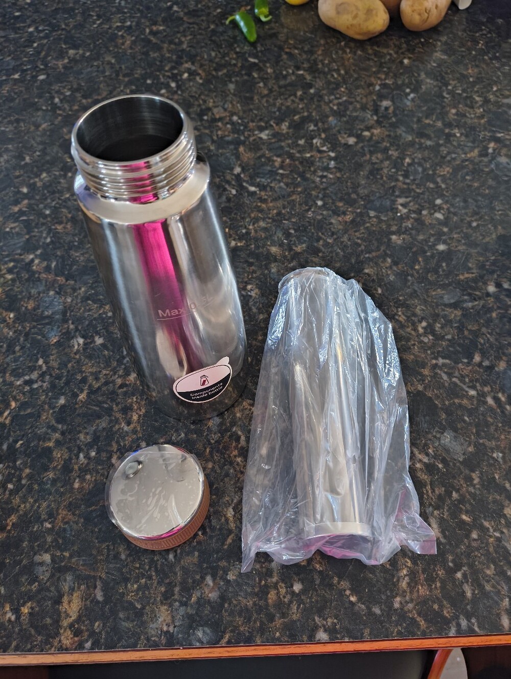 Silver and Brown Coffee Bottle - Picture 9 of 9